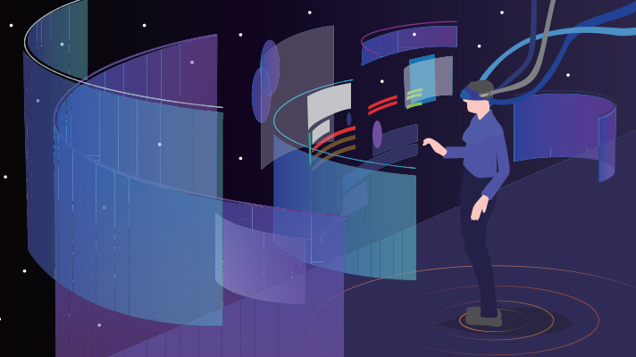 Illustration of experiencing virtual reality