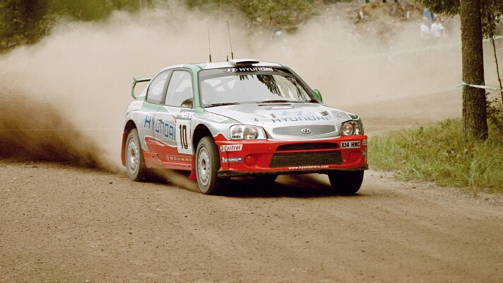 Front side of Hyundai Motors early rally car
