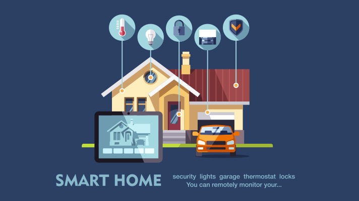 Illustration of smart home