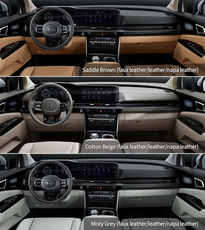 3 interior colors applied to 4th-gen Carnival