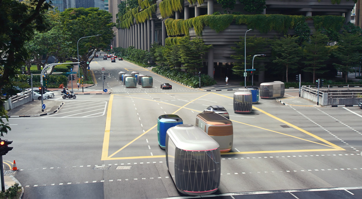PBVs feature platooning driving a group of vehicles together