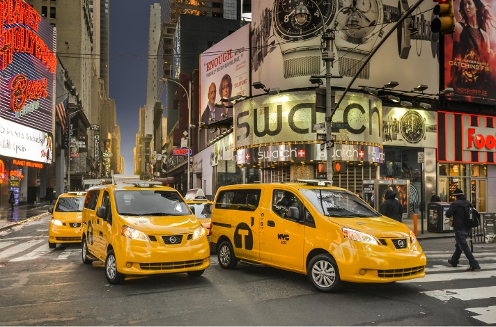 Nissan NV200 used as a yellow cab taxi in the US