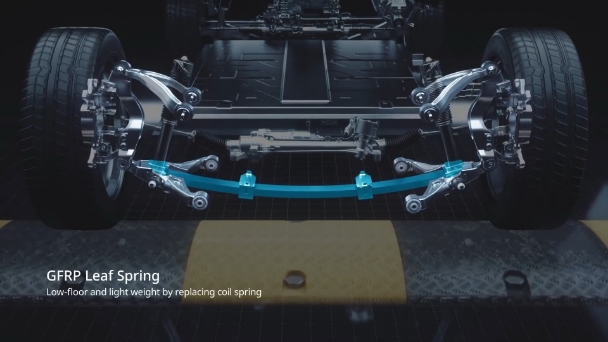 Leaf spring made of glass fiber reinforced plastic