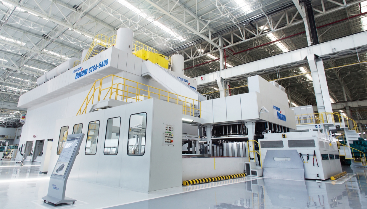 Inside Hyundai Partecs factory with large facilities in operation