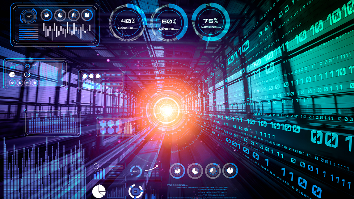 Abstract graphic representation of digital twin technology