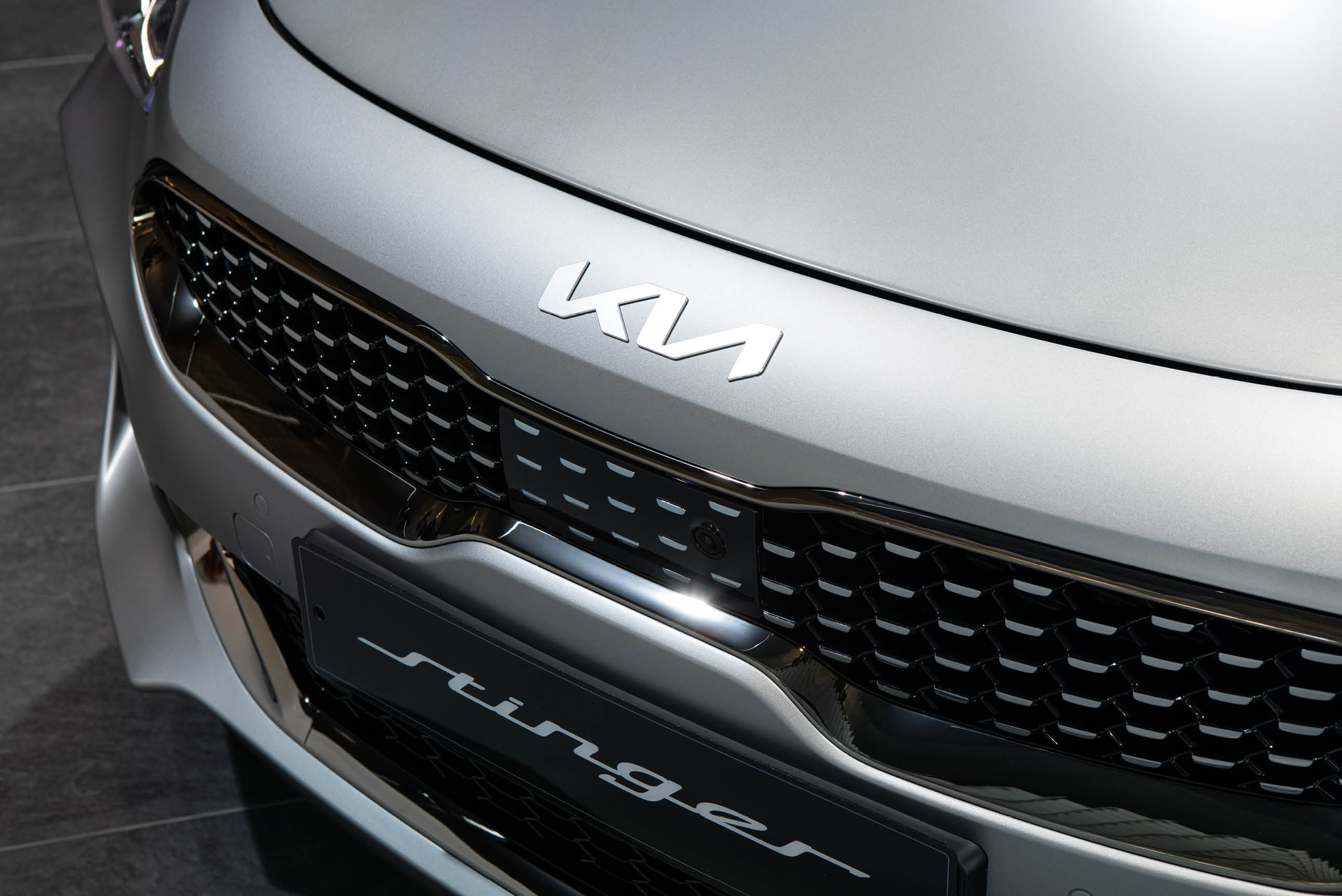 Grille and Kia emblem of Stinger Tribute Edition