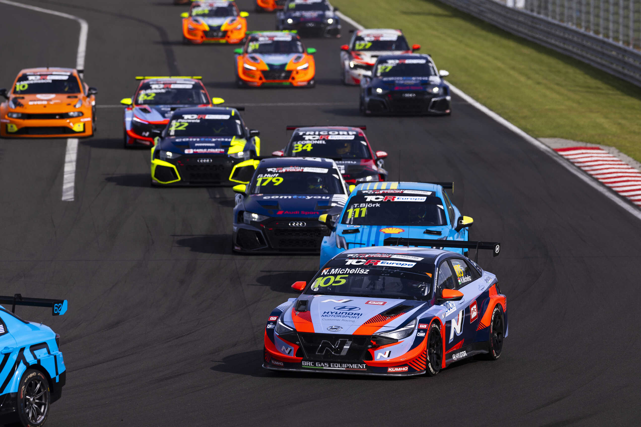 Race cars running on the Hungaroring