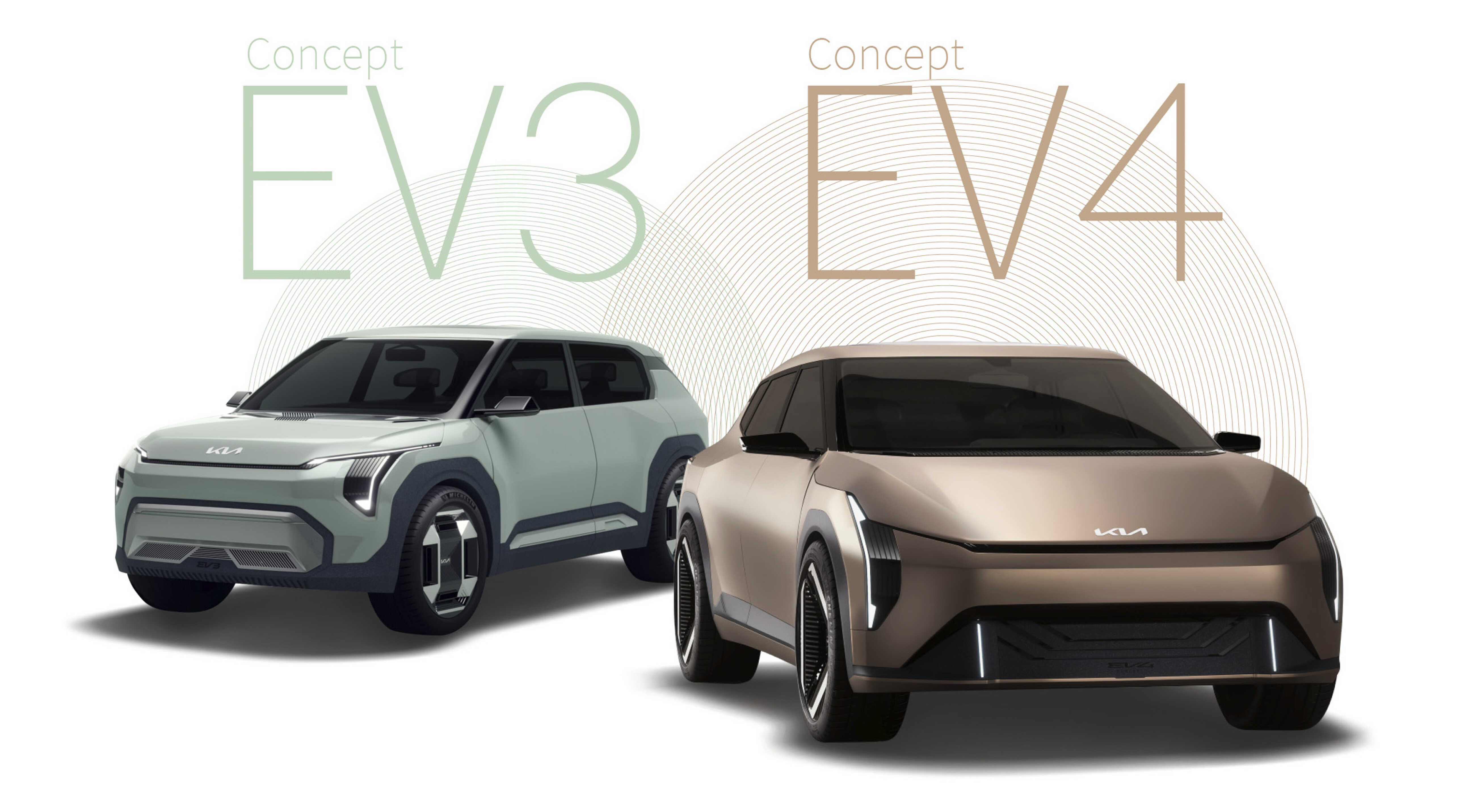 Appearance of Kia EV concept cars, EV3 Concept and EV4 Concept