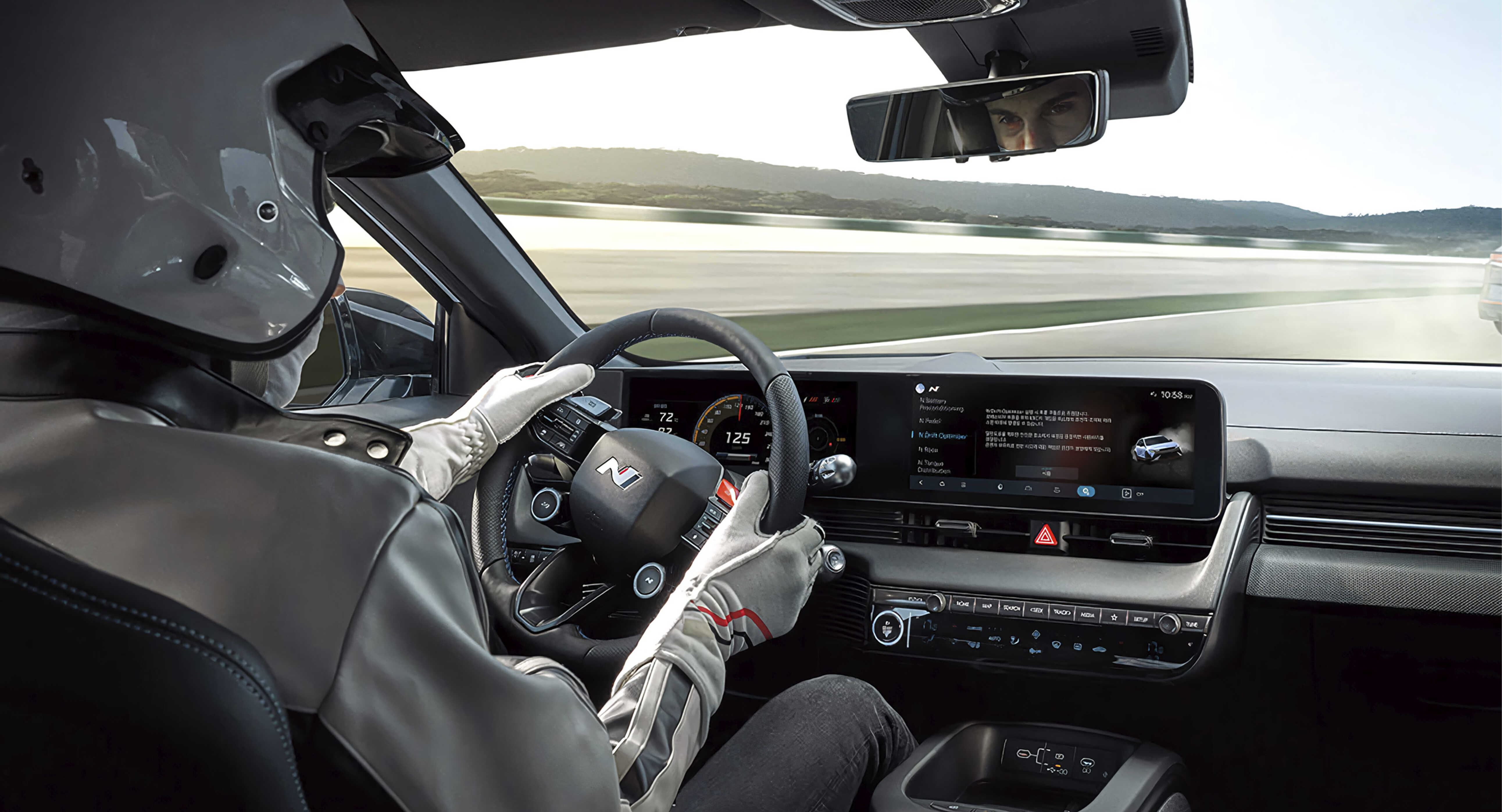 Interior view of driving the Hyundai Ioniq 5 N