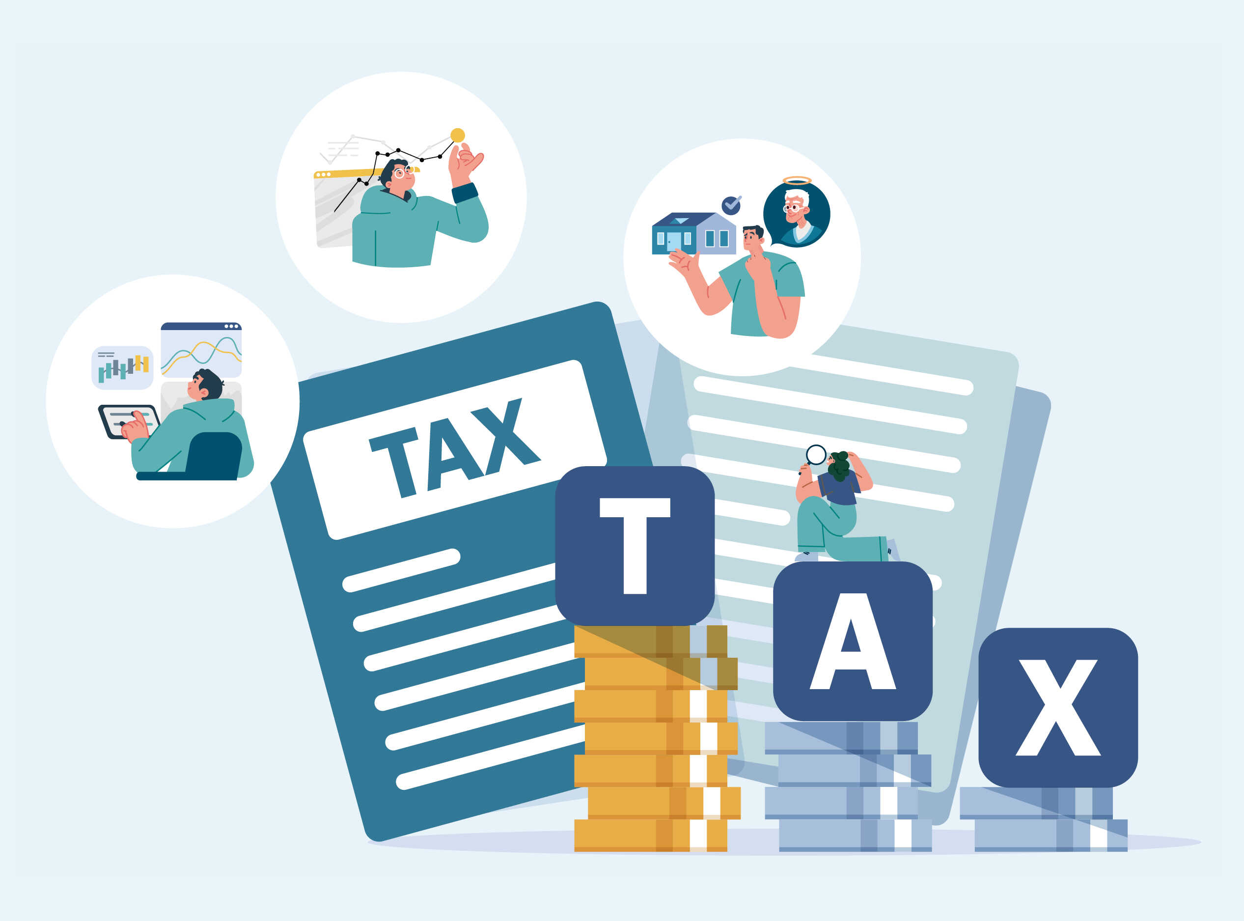 a tax-themed illustration