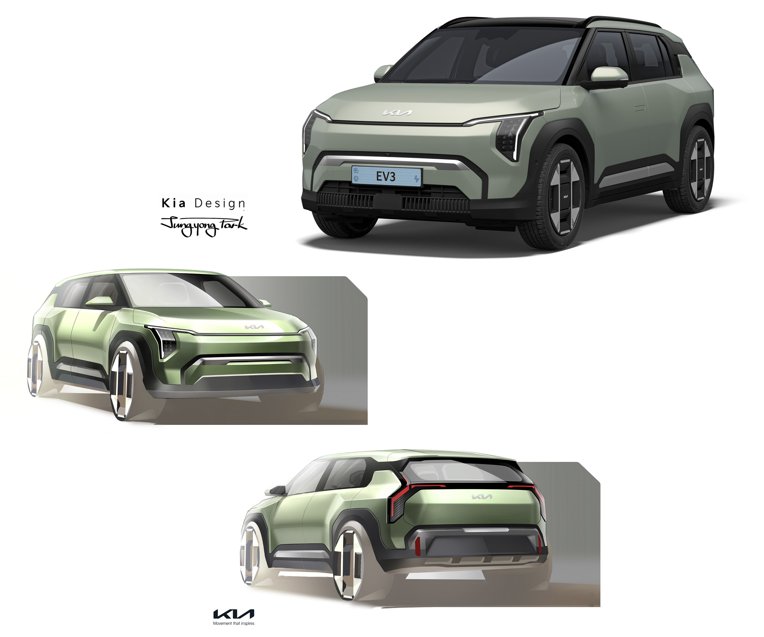 How Kia EV3 Sketch Design Looks