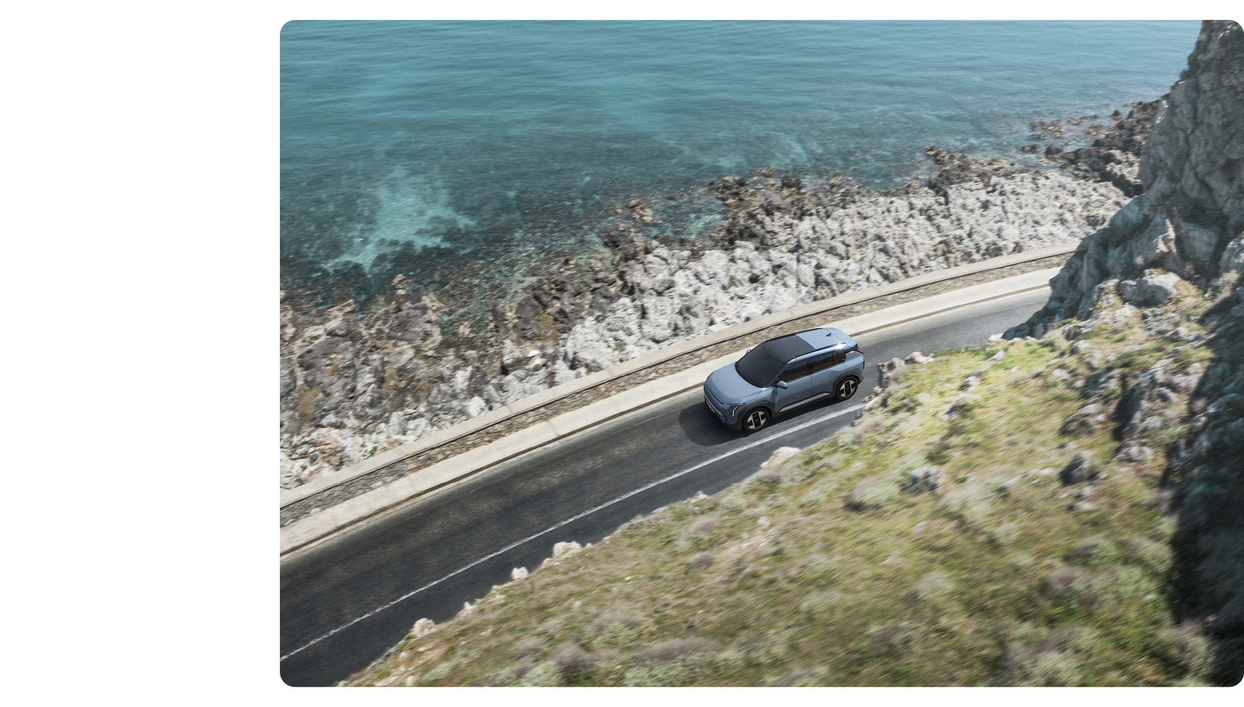 KIA EV3 is running on the road