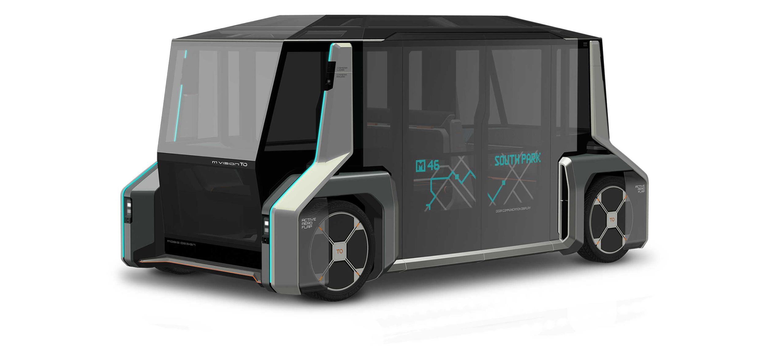 Front-side view of PBV concept car developed by Hyundai Mobis