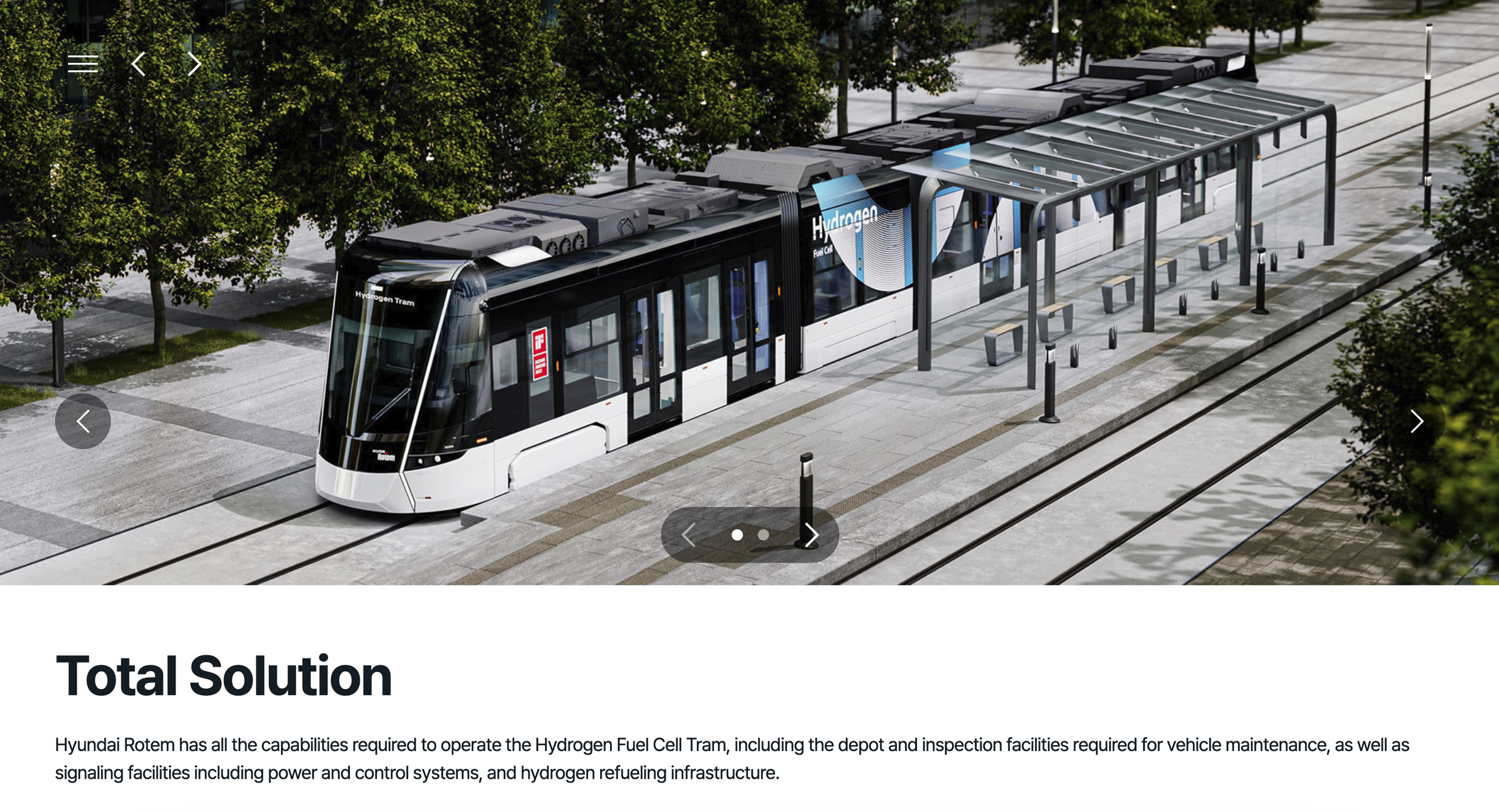 Hydrogen fuel cell tram is running