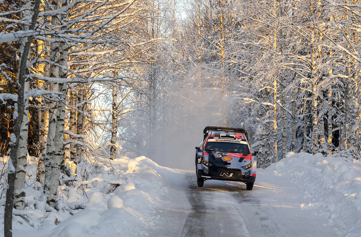 Hyundai i20N Rally1 Vehicle running Through the Snow