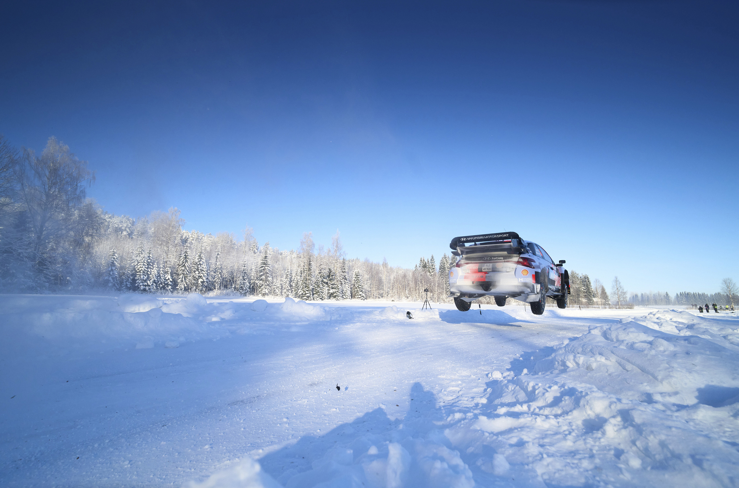 Hyundai i20N Rally1 Vehicle running Through the Snow