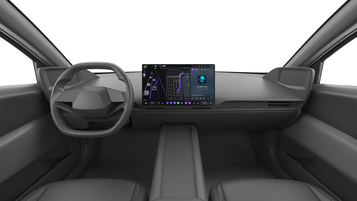 포티투닷의 자율주행 아트리아 AI가 적용될 차의 실내 모습