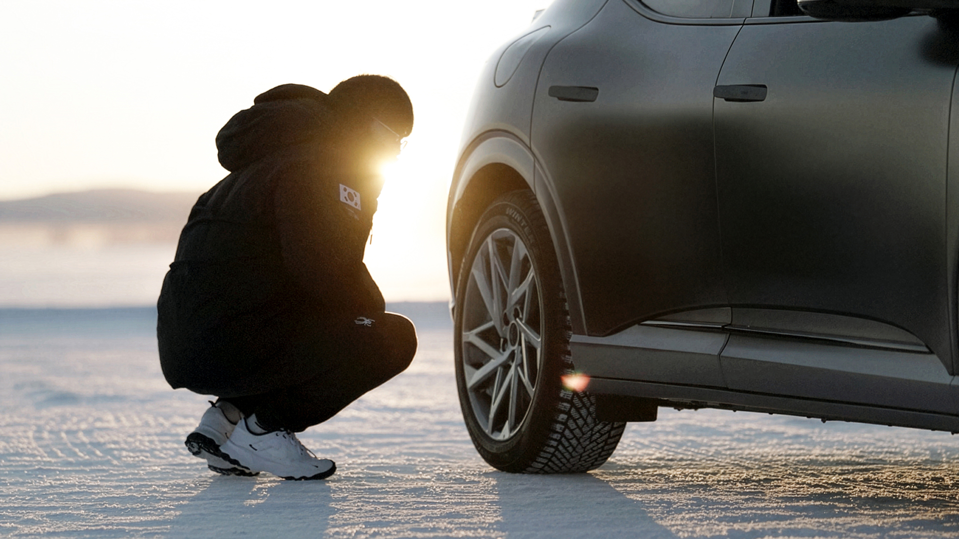 스웨덴 동계 시험장에서 테스트하는 모습