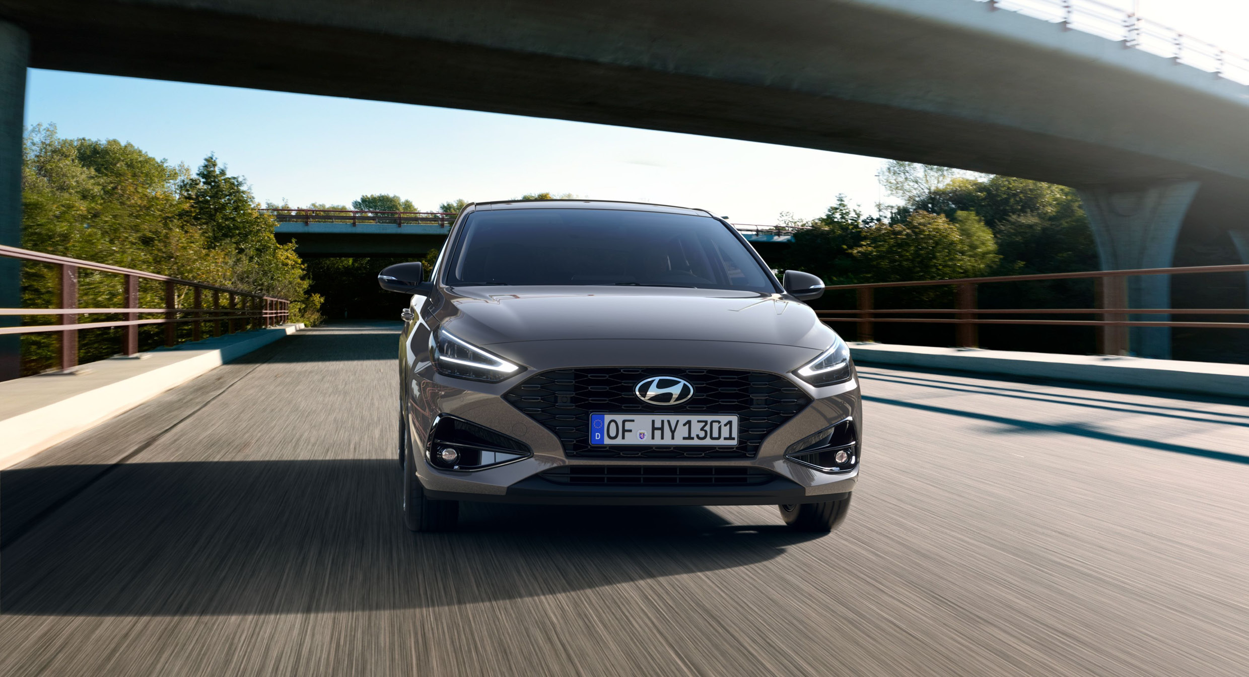 Hyundai i30 driving on the road