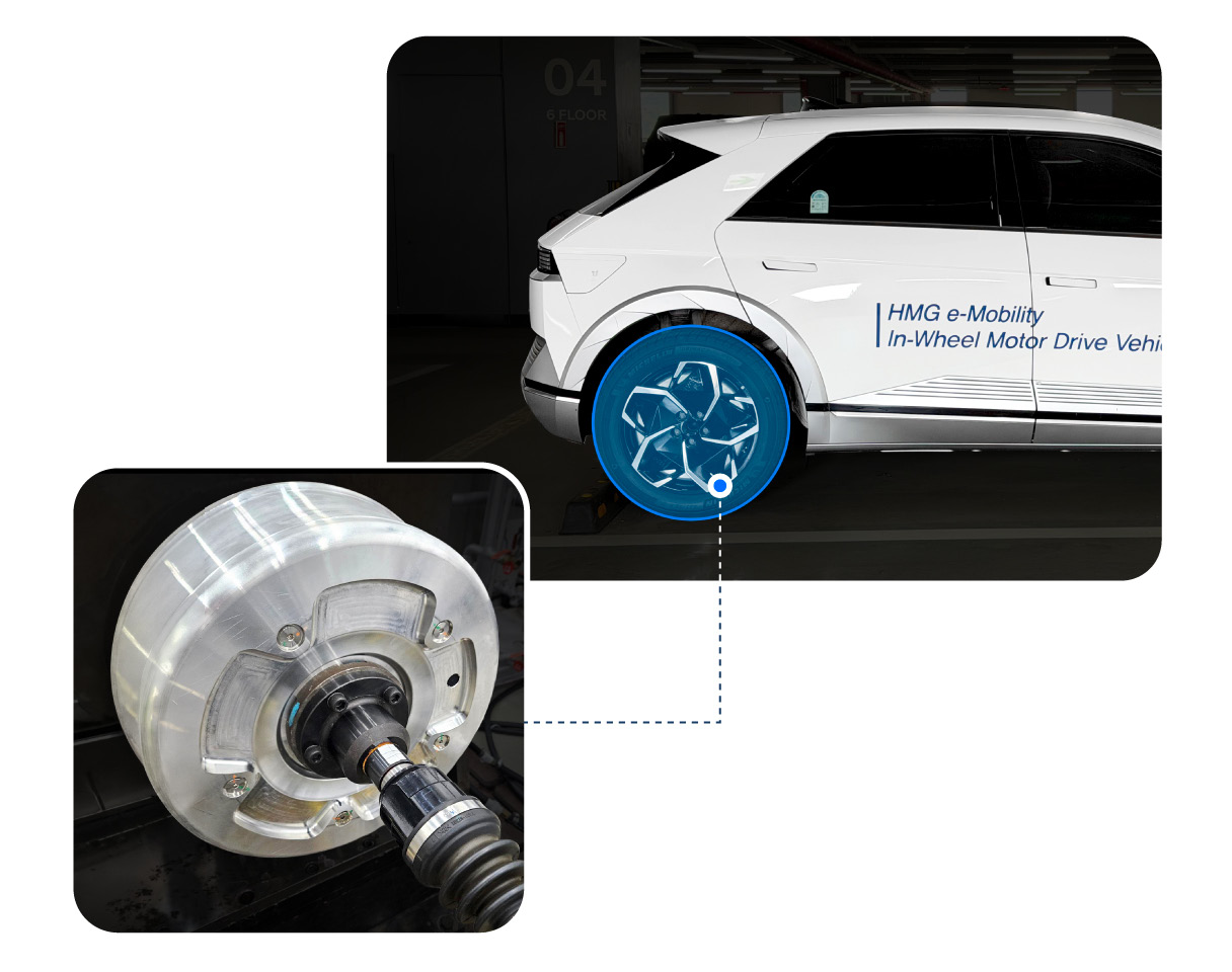 Photographs to help understand the in-wheel motors