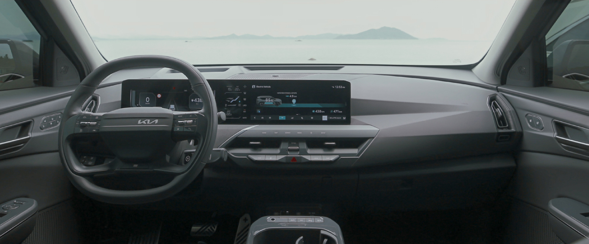 Front view of the Kia EV5 interior
