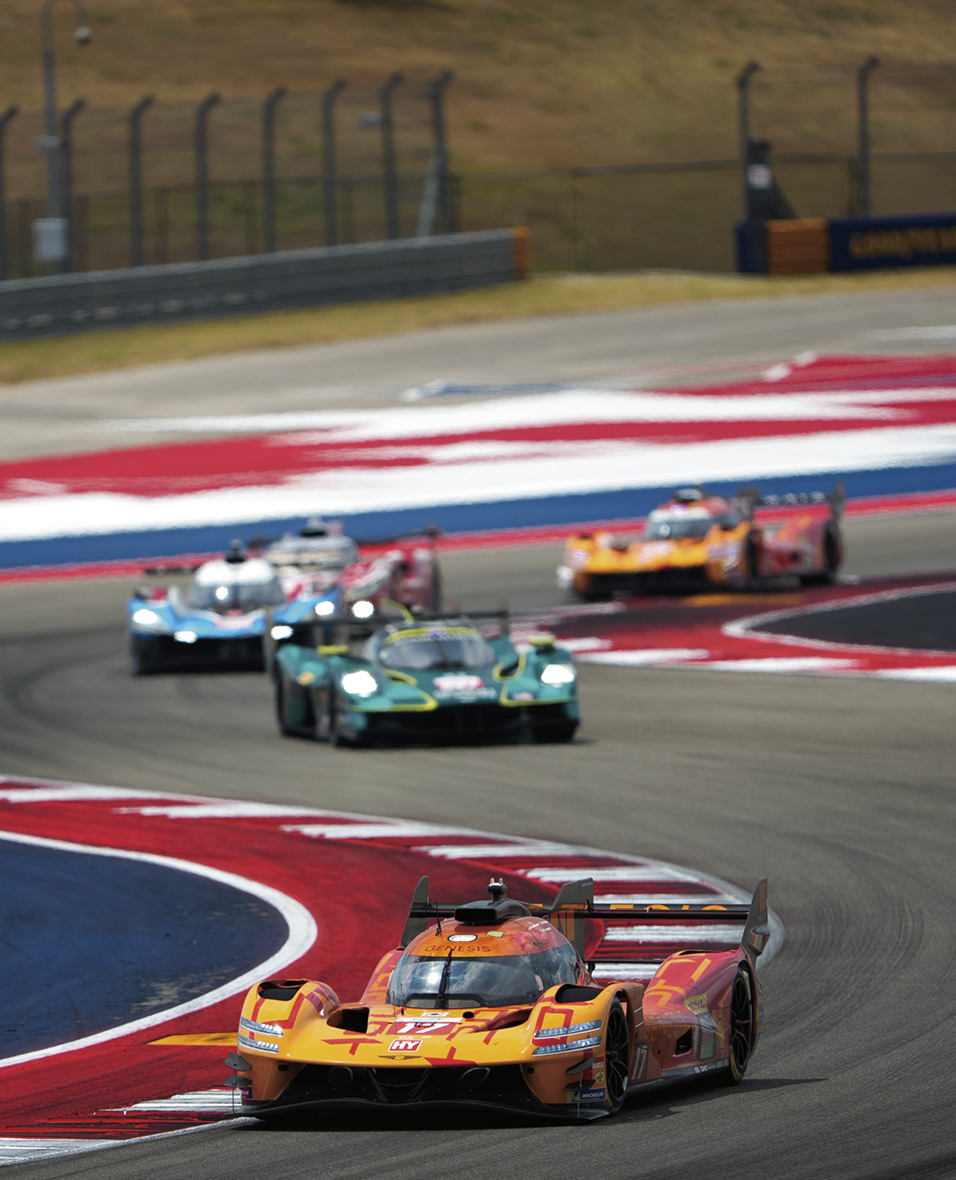 Hypercar driving on a race track