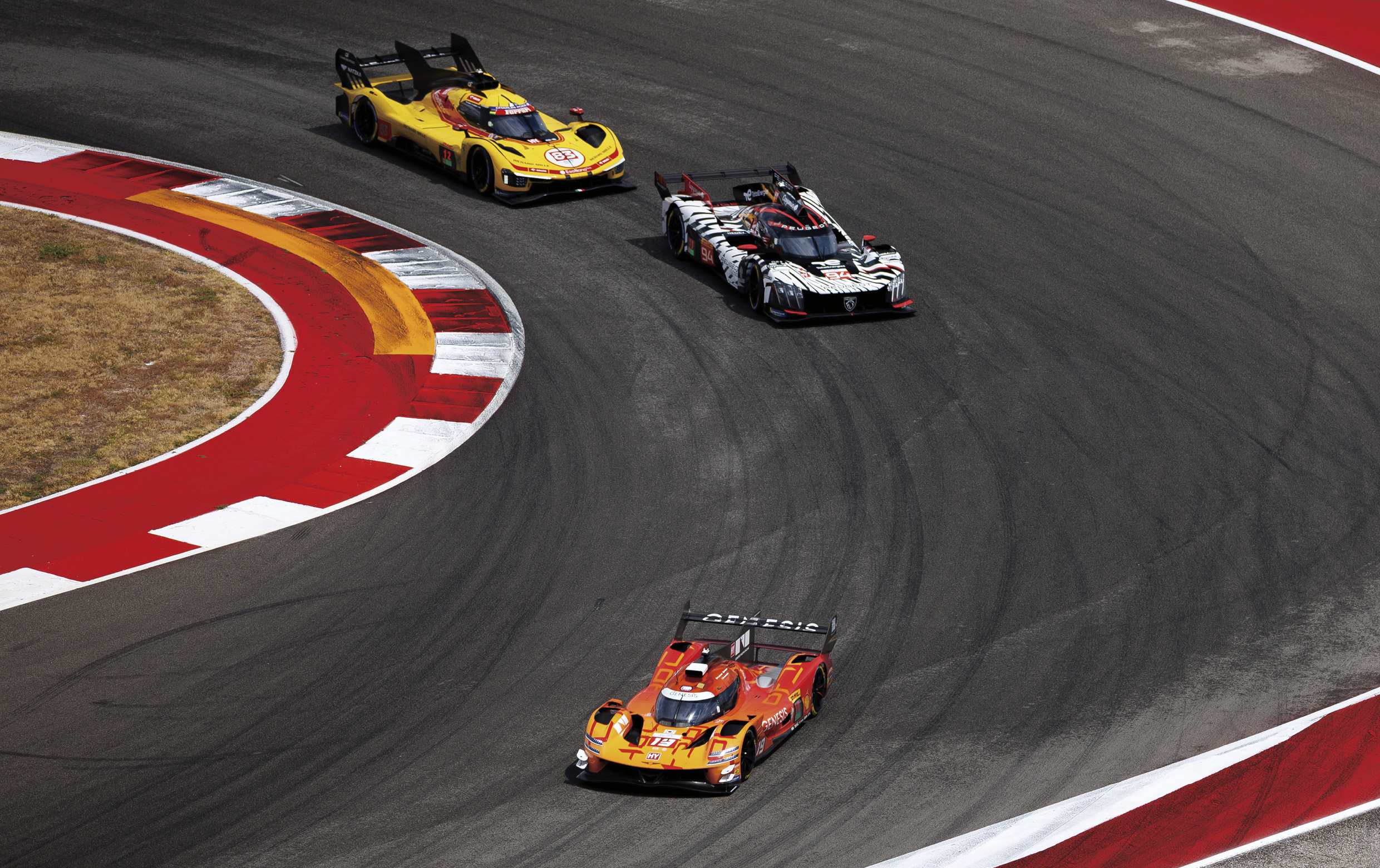 Hypercar driving on a race track
