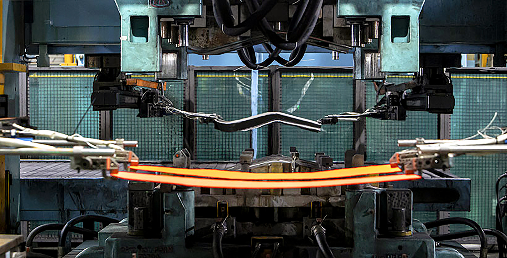 Automotive steel sheets being manufactured on a production line