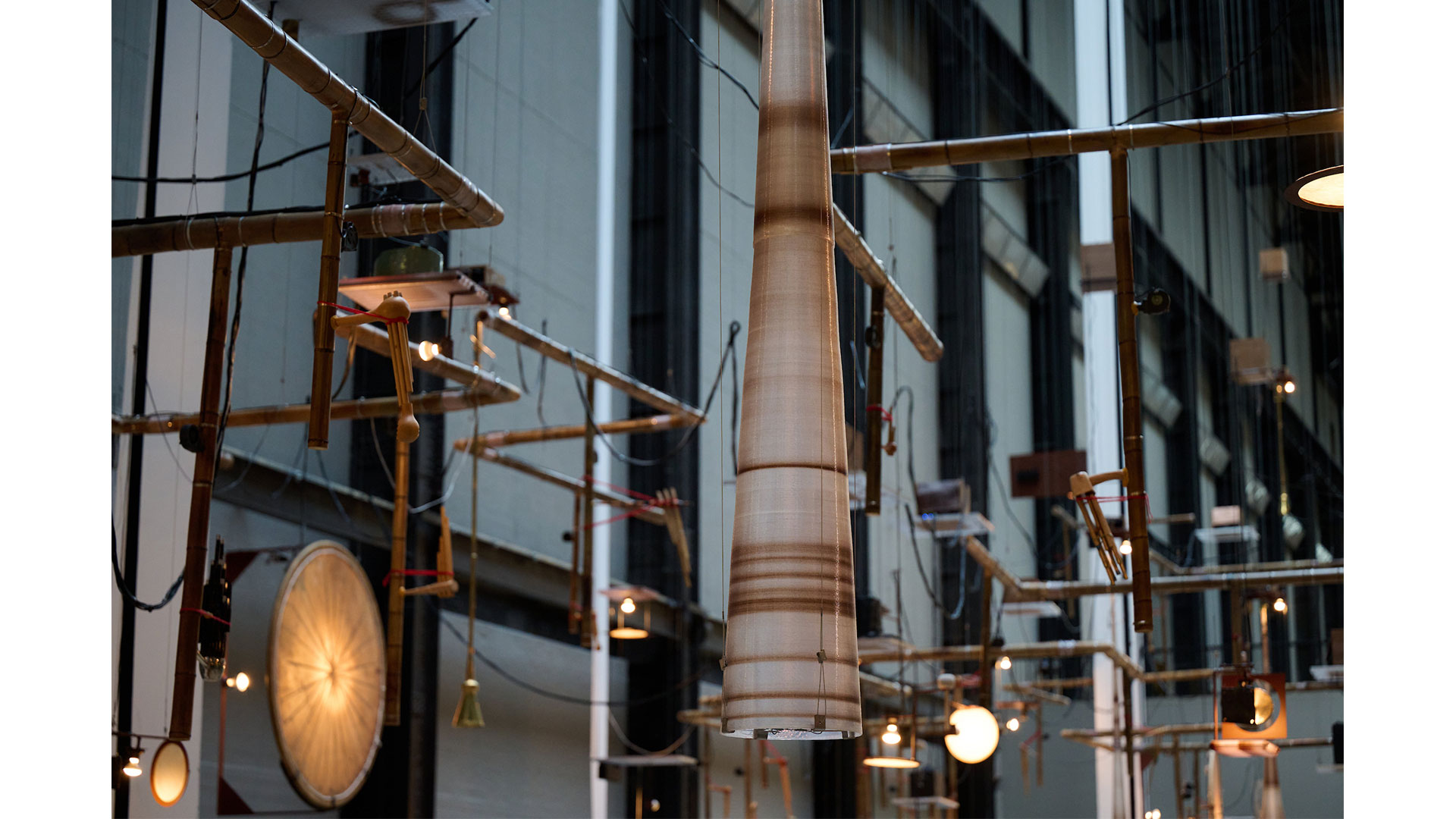Hyundai Commission: Tarek Atoui: Hold, Installation View at Tate Modern. Photo © Tate (Ben Fisher)