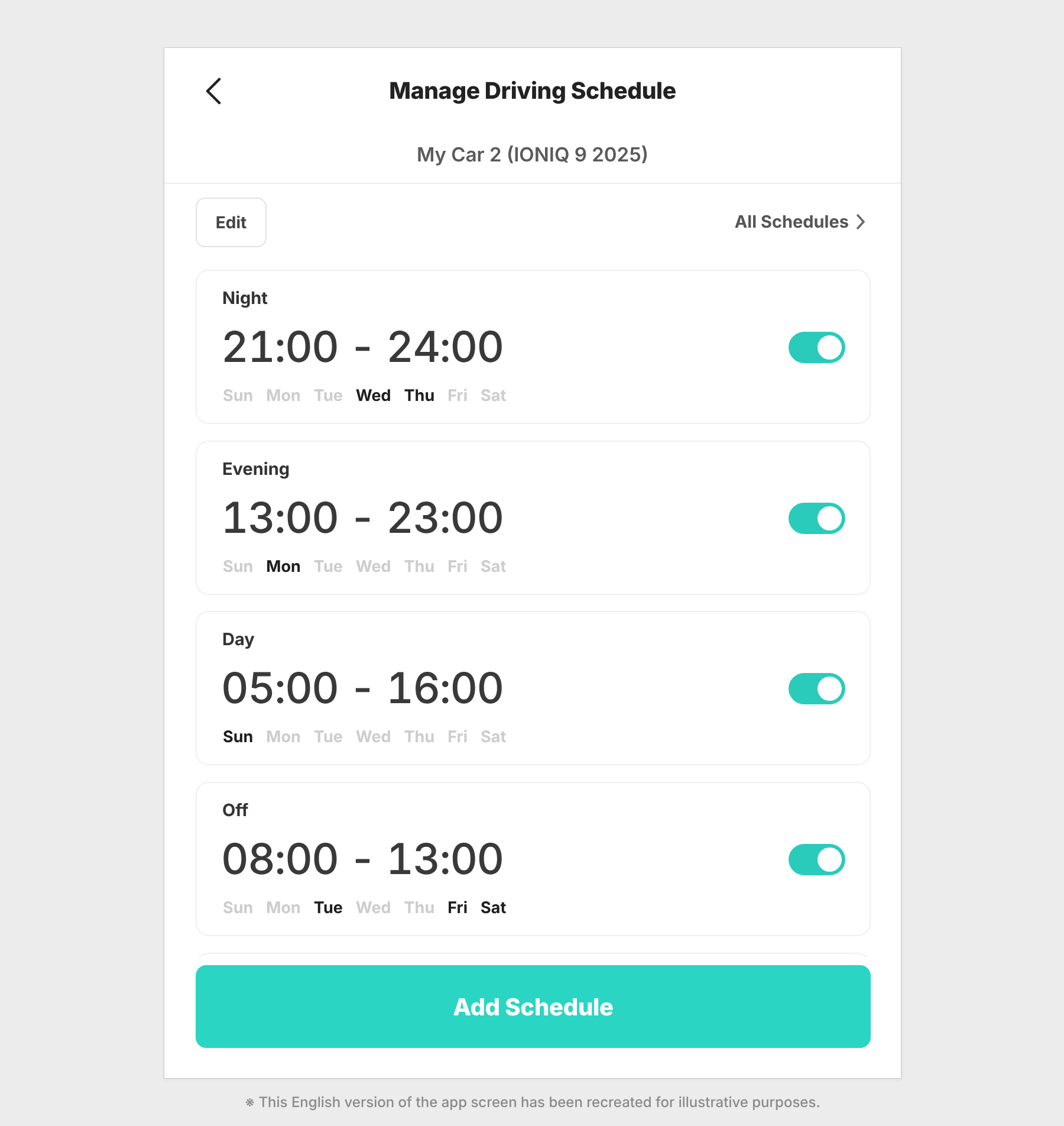 E-pit application screen displaying electric vehicle charging information