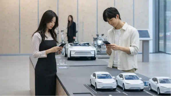 스탠다드 프로그램에서 콘텐츠 설명을 따라 관련된 리서치를 함께 참여하며 의견을 나누는 모습